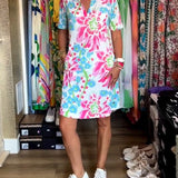 Federica™ - Vestido con mangas cortas y estampado floral