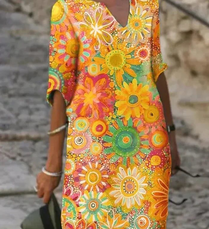 Beth™ - Vestido floral colorido
