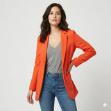 Blazer largo estructurado en mezcla de lana | Corte entallado | Elegancia urbana versátil