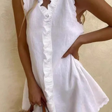 Isolde | Vestido mini de verano sin mangas con escote en V para mujer