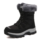Yasmine - Botas de neve de veludo quentes e impermeáveis para mulheres