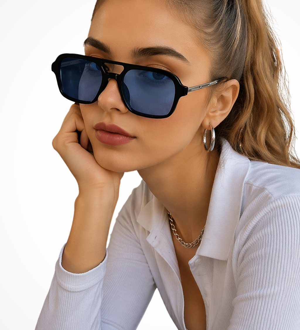 Margaux | Gafas de Sol Aviador Cuadradas Doble Puente para Mujeres