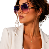 Barlow | Gafas de Sol Aviador Retro con Montura Dorada y Lentes Gradientes UV400
