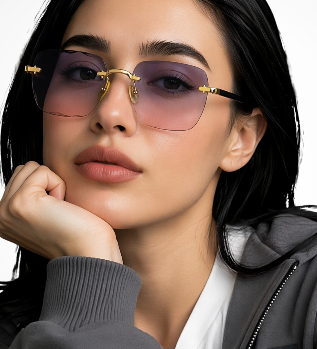 Florette | Gafas de sol de mujer sin montura con lentes degradados de gran tamaño