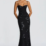 Anastasia | Corsé bordado de flores para mujer con tirantes, vestido maxi para bodas