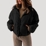 Chaqueta Puffer Acolchada Oversized para Mujer con Cierre Frontal