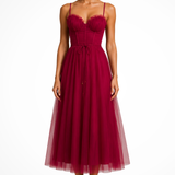 Florencia | Vestido midi de tul con corsé para invitadas de boda