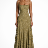 Persefone | Vestido maxi de flores de brocado para invitadas de boda