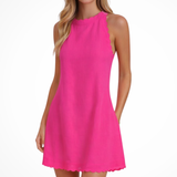 Tindall | Vestido mini de verano sin mangas con dobladillo ondulado para mujer