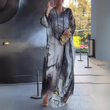 Paetyn | Vestido maxi con escote redondo y mangas largas