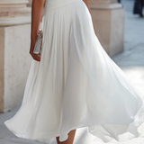 Vivienne | Vestido midi de invitada de boda drapeado y plisado para mujer
