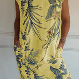 Vestido de verano para señora con bolsillos y estampado vibrante