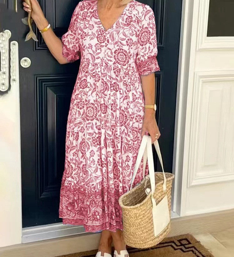 Keisha | Vestido floral elegante con escote en V