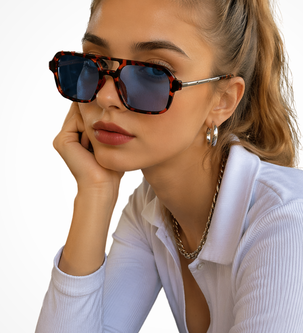 Margaux | Gafas de Sol Aviador Cuadradas Doble Puente para Mujeres