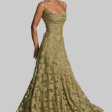 Persefone | Vestido maxi de invitada de boda de brocado floral para mujer