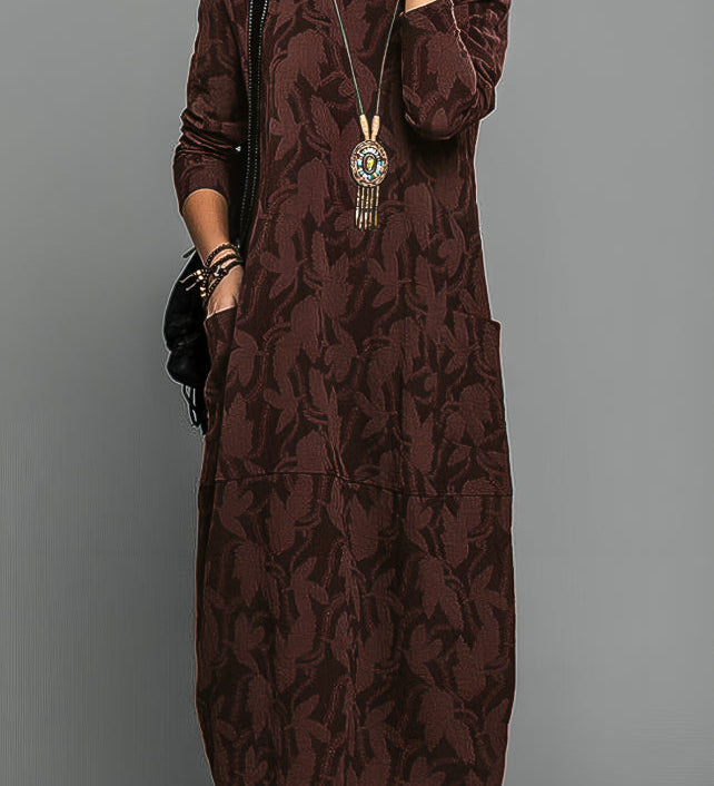 Lea - Vestido informal de invierno con cuello redondo