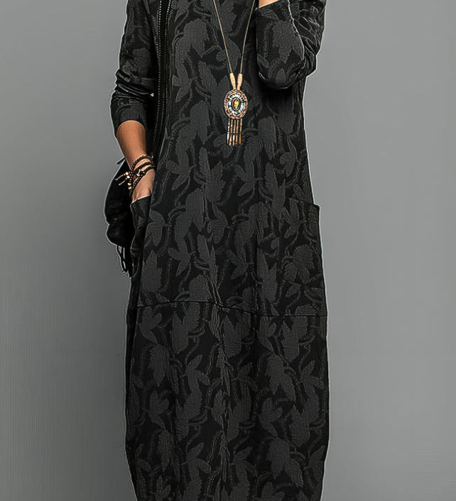 Lea - Vestido informal de invierno con cuello redondo