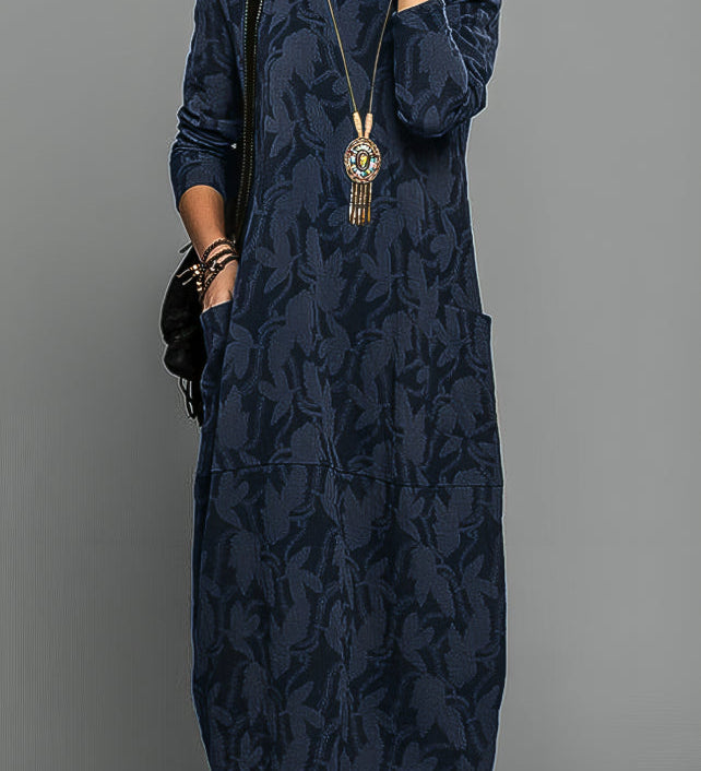 Lea - Vestido informal de invierno con cuello redondo