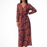 Aria | Vestido largo de invitada de boda para mujer con cintura ajustable y mangas largas