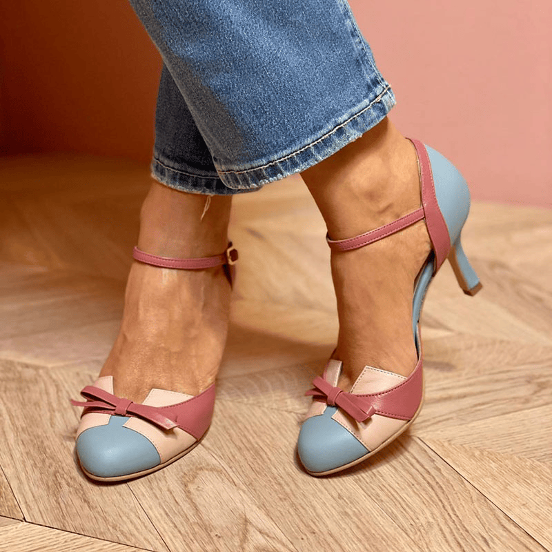 Bellarosa | Sandalias de colores con nudo y tiras, con punta redonda