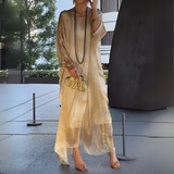 Paetyn | Vestido maxi con escote redondo y mangas largas