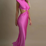 Solenne | Vestido maxi ajustado sin mangas con cuello alto para mujer