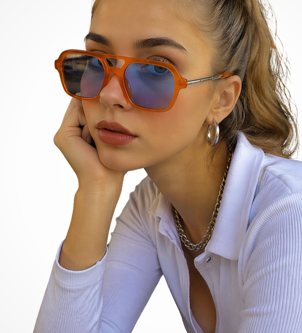 Margaux | Gafas de Sol Aviador Cuadradas Doble Puente para Mujeres