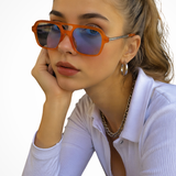 Margaux | Gafas de Sol Aviador Cuadradas Doble Puente para Mujeres