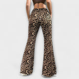 Francisca | Pantalones de tiro alto con estampado de leopardo