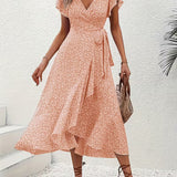 Elara | Vestido envolvente fluido que disimula el abdomen