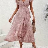 Elara | Vestido envolvente fluido que disimula el abdomen