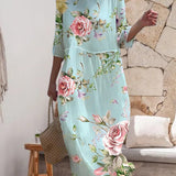 Miranda - Vestido elegante con patrón floral que disimula el abdomen