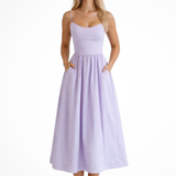 Aurevia | Vestido midi de invitada de boda estilo Ascot para mujer