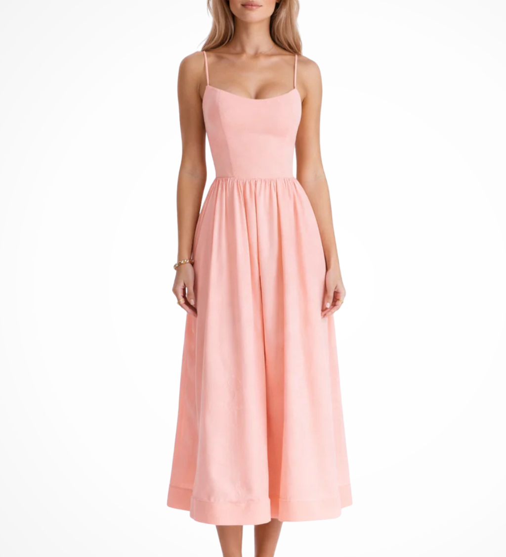 Aurevia | Vestido midi de invitada de boda estilo Ascot para mujer