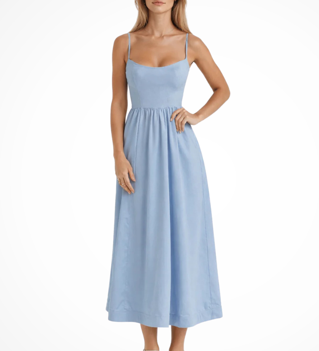 Aurevia | Vestido midi de invitada de boda estilo Ascot para mujer