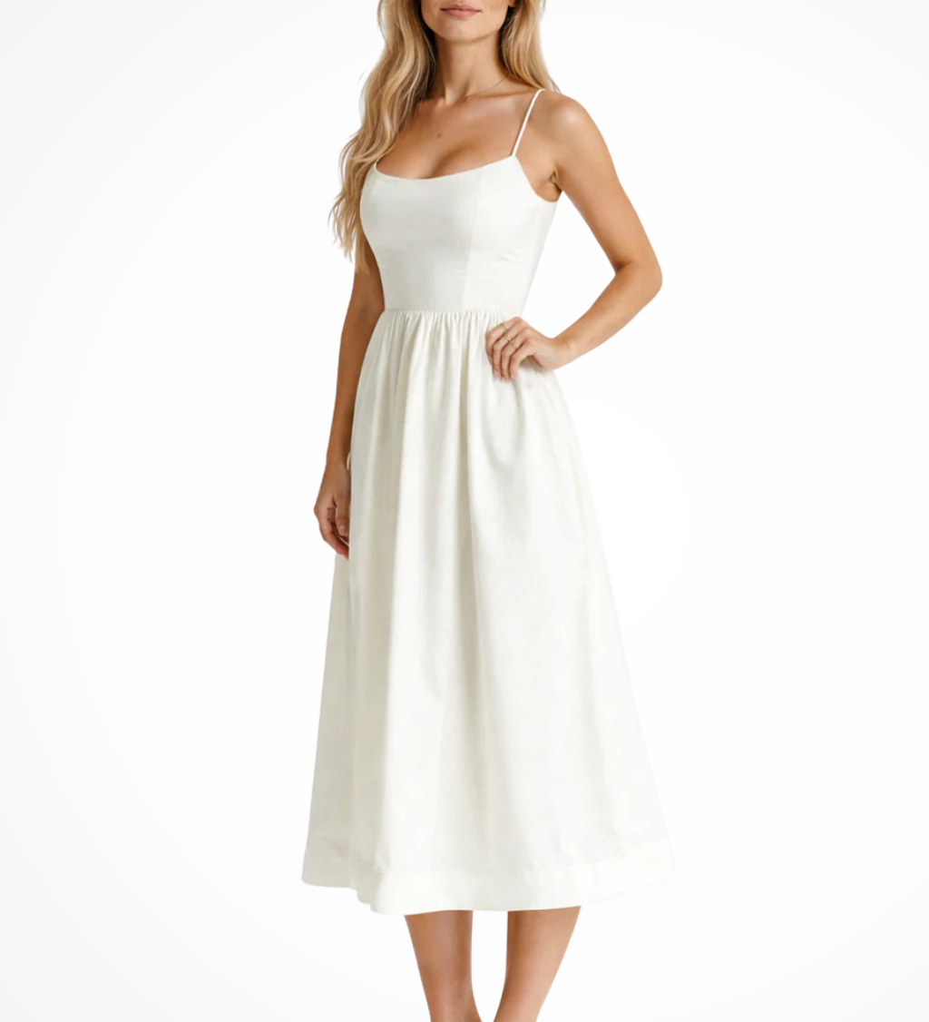 Aurevia | Vestido midi de invitada de boda estilo Ascot para mujer