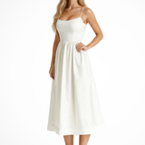 Aurevia | Vestido midi de invitada de boda estilo Ascot para mujer