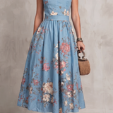 Noirelle | Vestido midi floreado sin mangas para señora