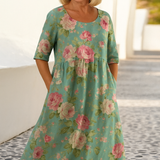 Eliza | Vestido midi casual - estilo sin costuras, confort diario