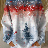 Astrid | Jersey navideño en azul claro con árbol de Navidad