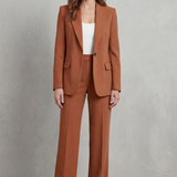 Brenda | Elegante traje de pantalón azul con corte holgado