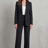 Brenda | Elegante traje de pantalón azul con corte holgado