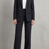 Brenda | Elegante traje de pantalón azul con corte holgado