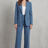 Brenda | Elegante traje de pantalón azul con corte holgado