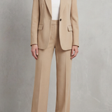 Brenda | Elegante traje de pantalón azul con corte holgado