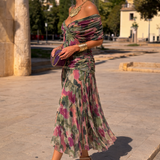Vestido maxi elegante para fiestas con escote en V