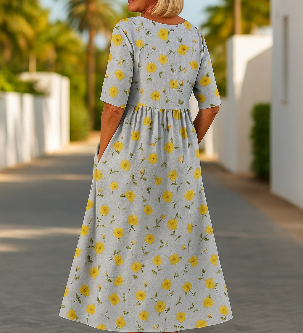 Eliza | Vestido midi casual - estilo sin costuras, confort diario