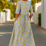 Eliza | Vestido midi casual - estilo sin costuras, confort diario