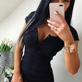 Louise | Vestido mini sin mangas con fruncidos y corte de corsé