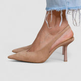 Marlena™ | Zapatos de Tacón para Mujer en Color Nude con Punta Afiliada